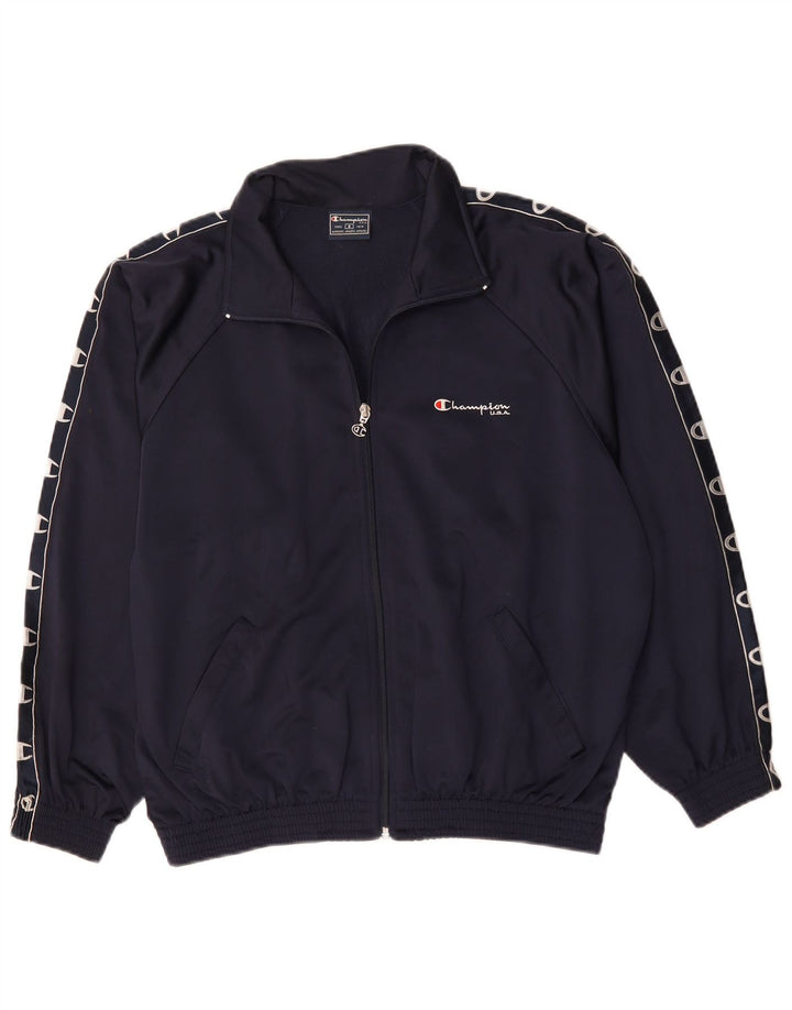 Champion Veste de survêtement surdimensionnée graphique pour homme, petit, bleu marine