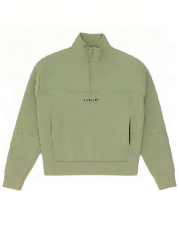 Superdry Sweat-shirt surdimensionné à col zippé pour femme UK 6 XS Vert