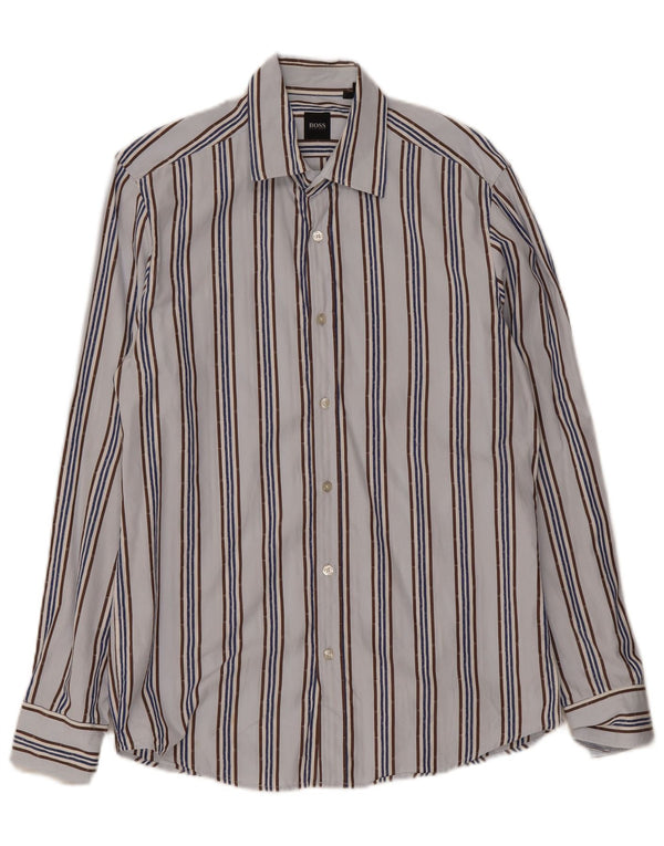 Hugo Boss Chemise à rayures bleues moyennes |