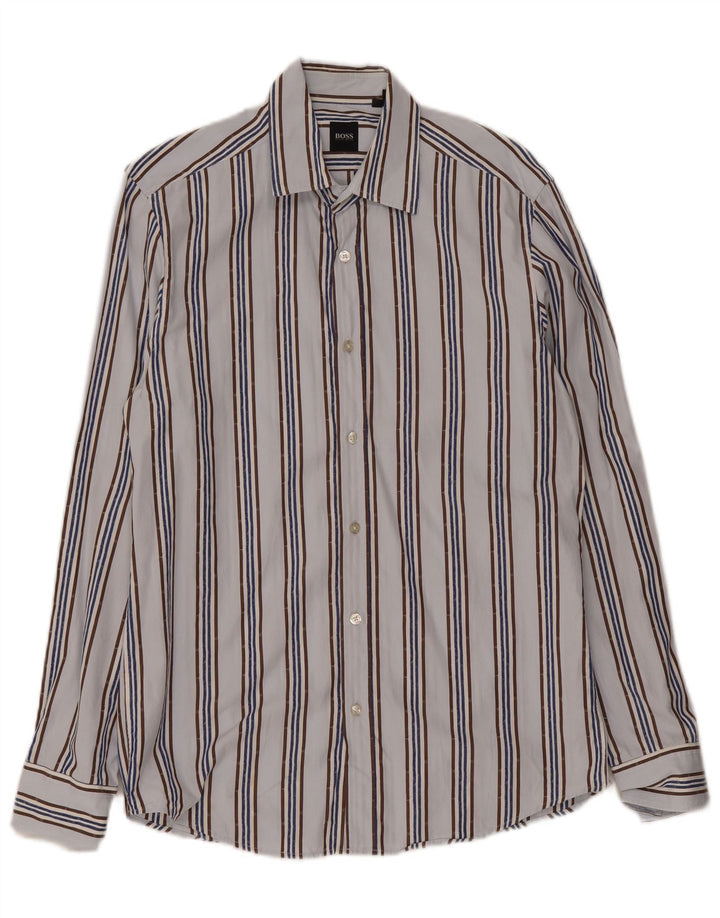 Hugo Boss Chemise à rayures bleues moyennes |