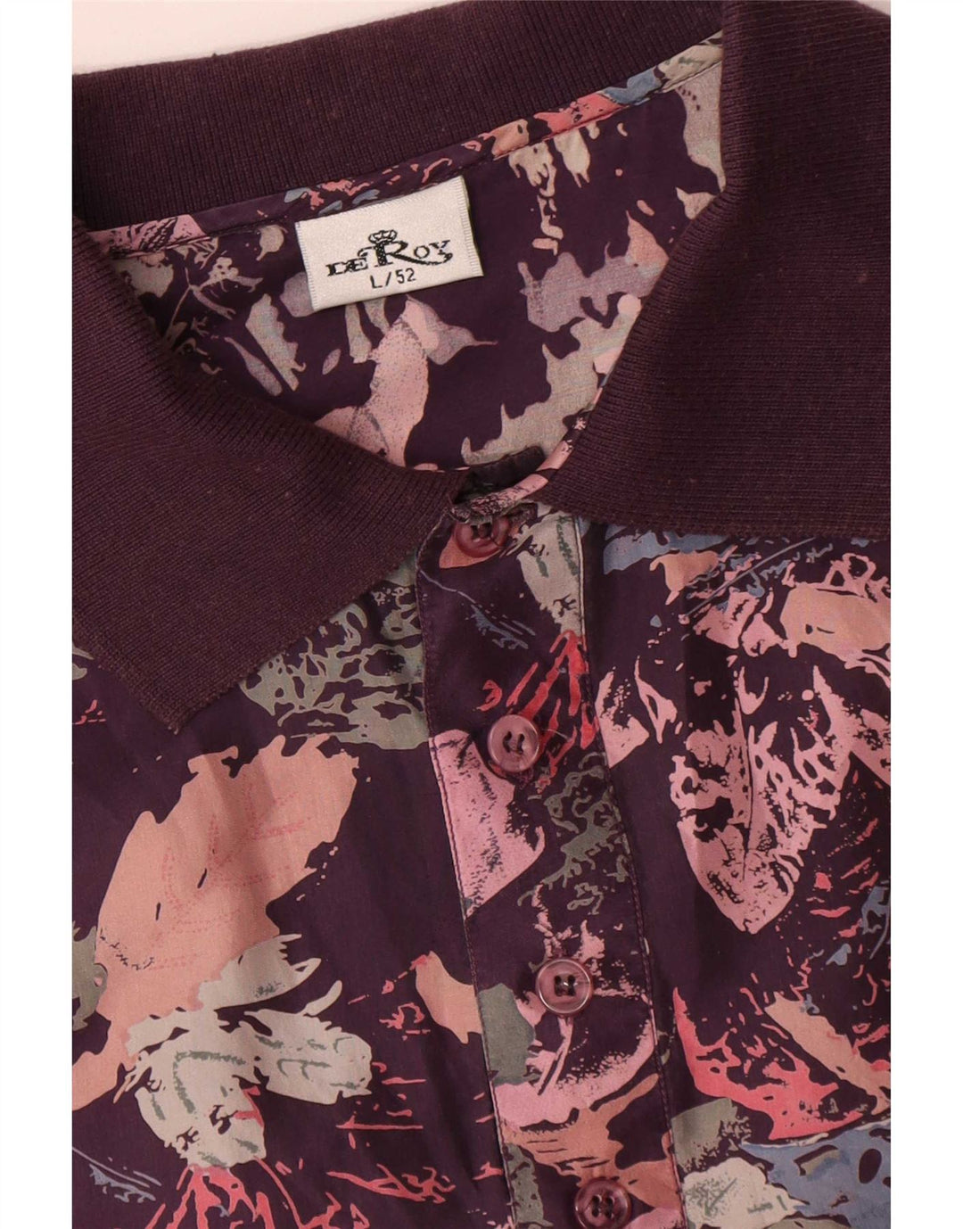 vintage Chemise pull homme IT 52 Grande soie florale multicolore