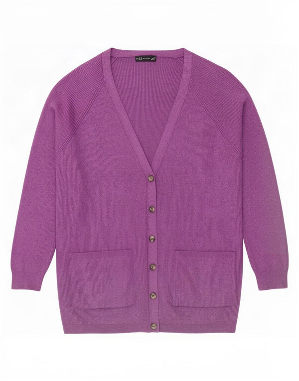 Marks & Spencer Cardigan pour femme UK 18 XL Viscose mouchetée violet