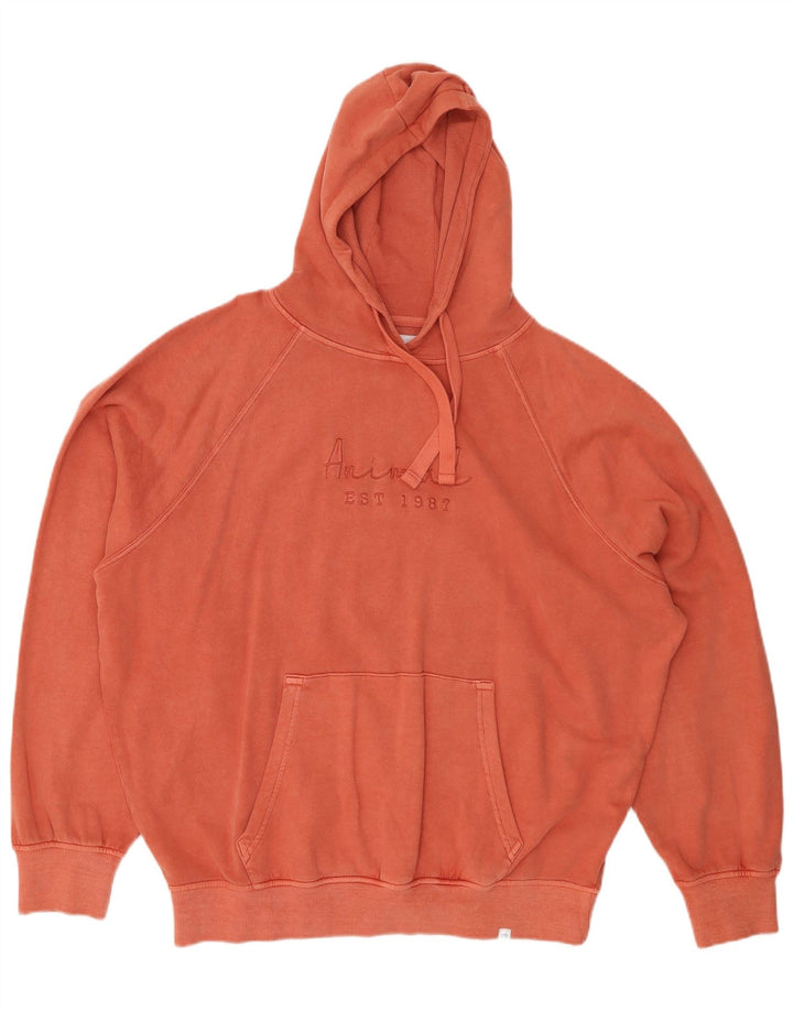 ANIMAL Pull à capuche surdimensionné graphique pour femme UK 14 Grand coton rose