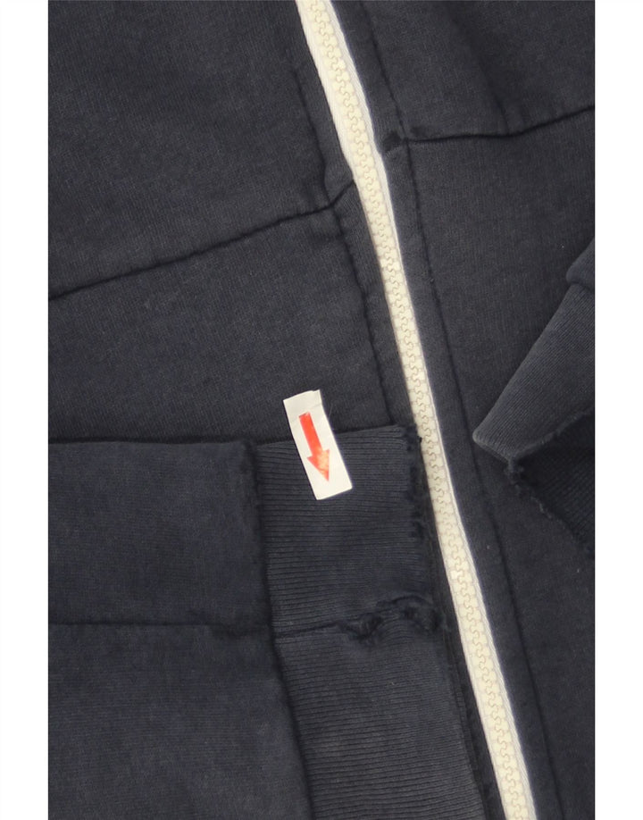 Zara Pull À Capuche Zippé Homme Bleu Marine Moyen Coton