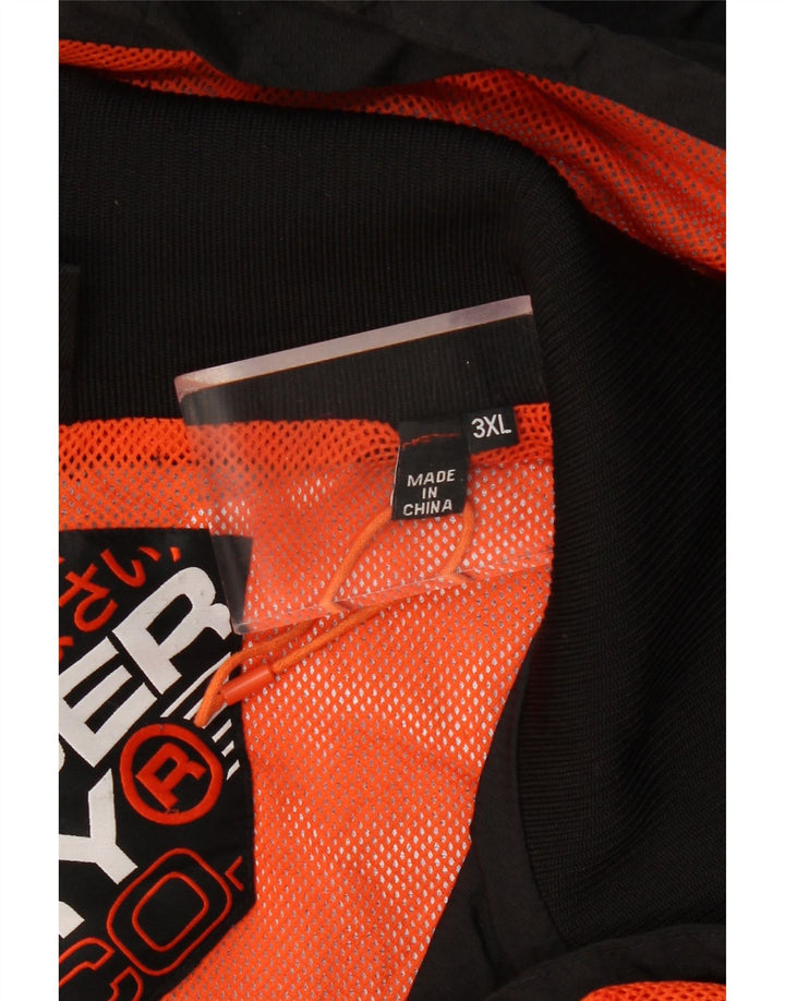 SUPERDRY Veste coupe-vent à capuche pour hommes UK 46 3XL Noir