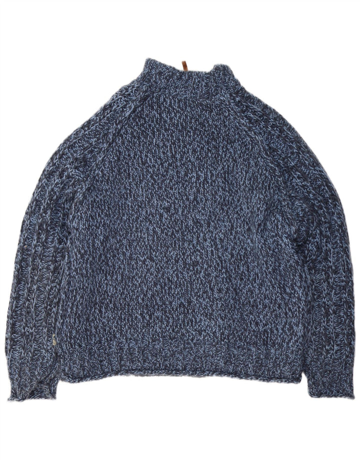 Fat Face Pull col zippé pour homme XL en laine mouchetée bleu marine
