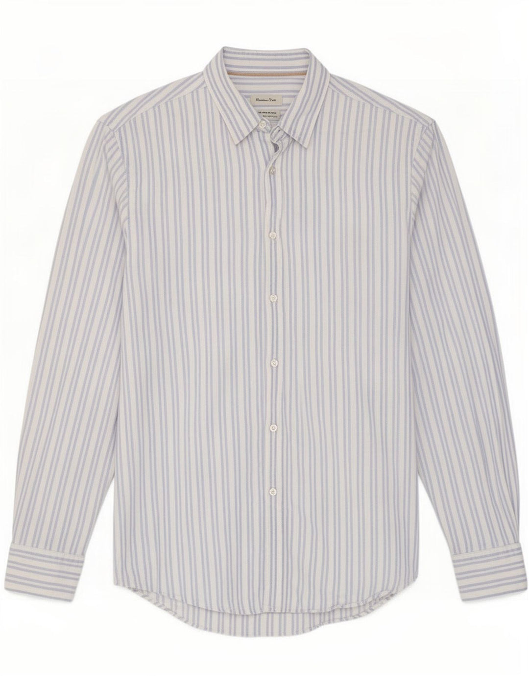 Massimo Dutti Chemise Homme Large Bleu Rayé Coton