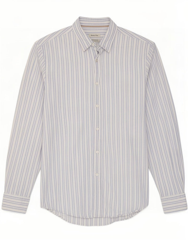 Massimo Dutti Chemise Homme Large Bleu Rayé Coton