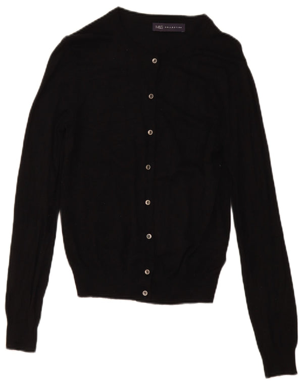 Marks & Spencer Pull cardigan court pour femme UK 10 Petite viscose noire