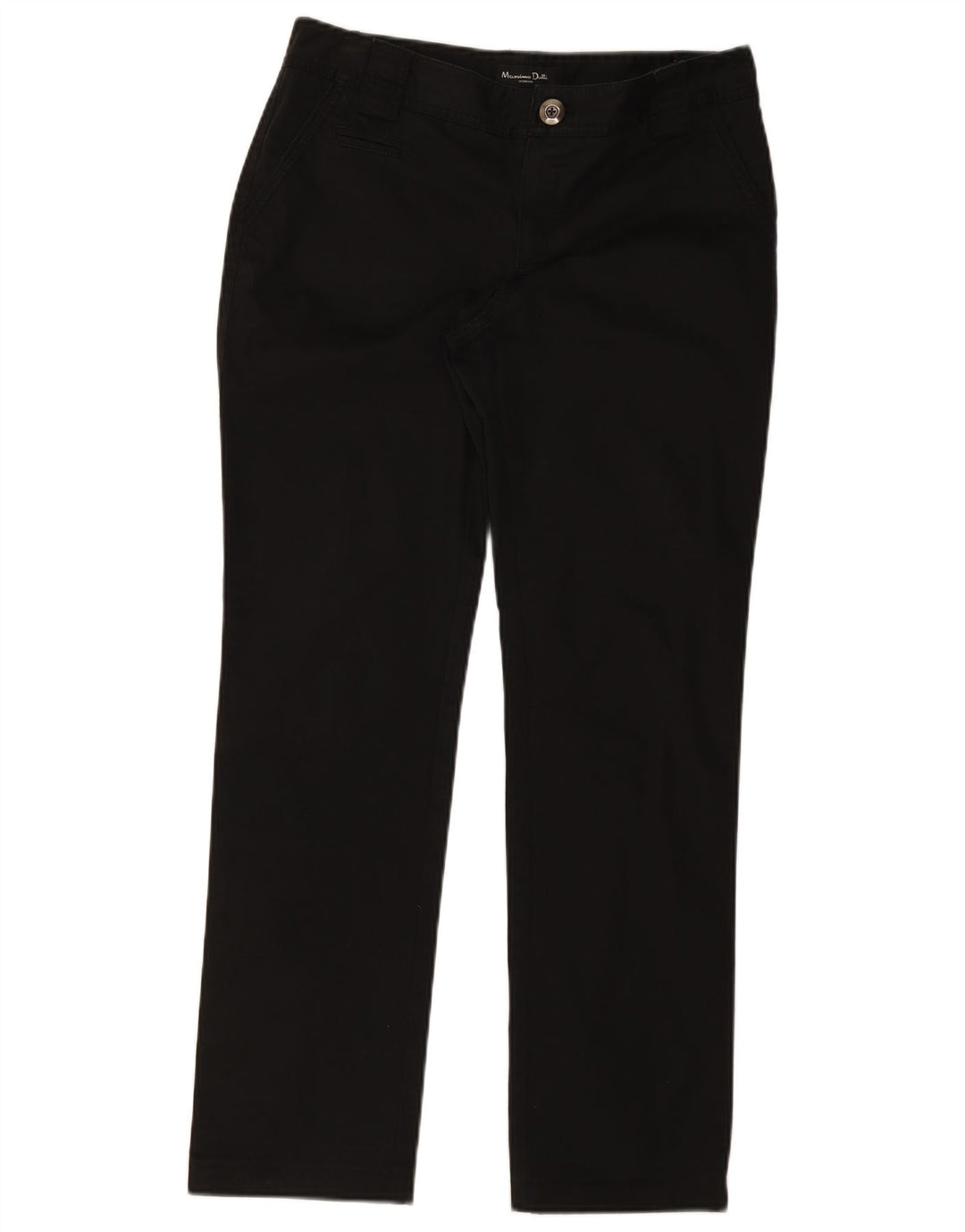 Massimo Dutti Pantalon Chino Droit Femme EU 40 Medium W30 L30 Noir