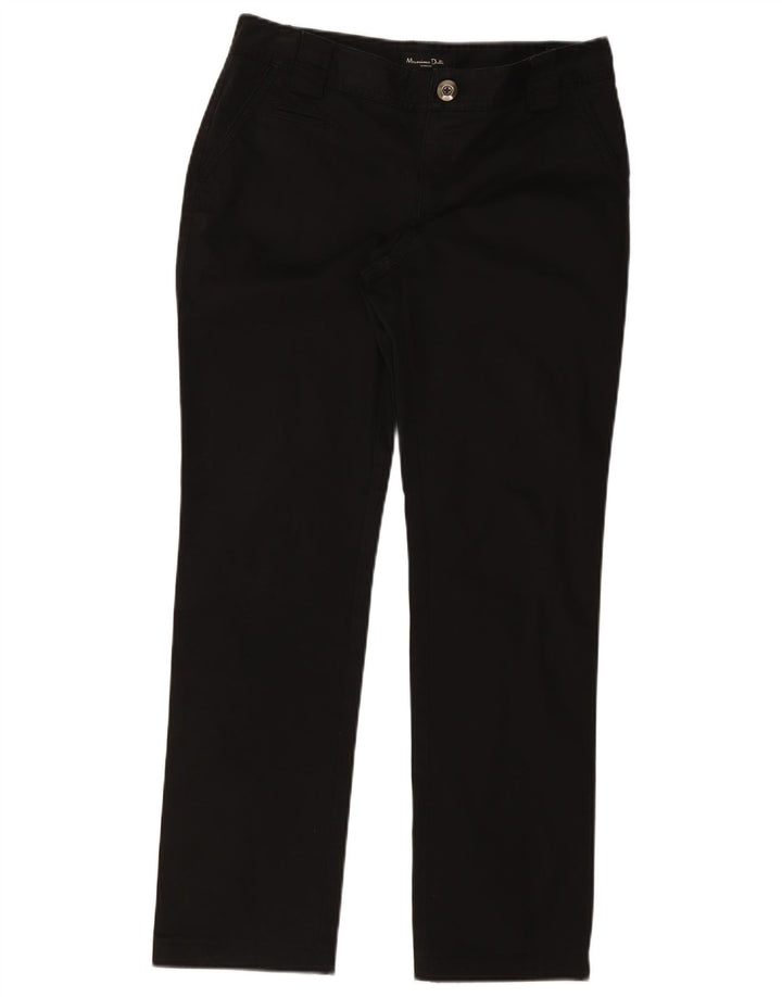 Massimo Dutti Pantalon Chino Droit Femme EU 40 Medium W30 L30 Noir