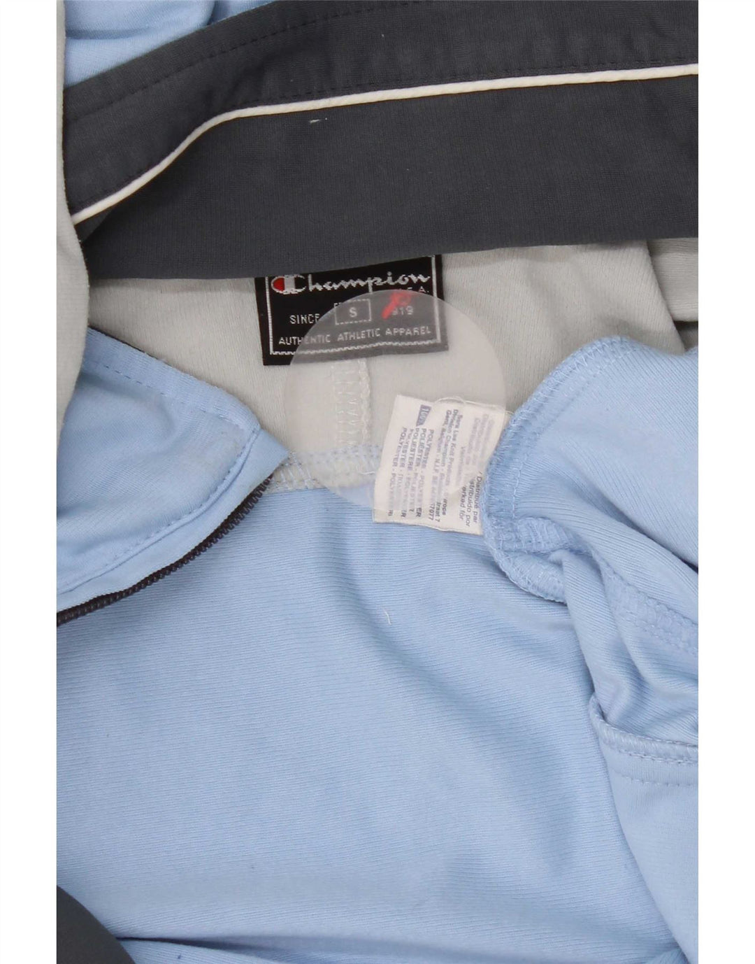 Champion Veste de survêtement à capuche pour homme Small Bleu Colorblock Polyester