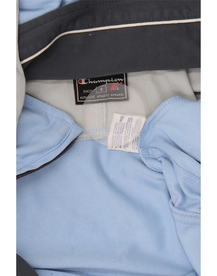 Champion Veste de survêtement à capuche pour homme Small Bleu Colorblock Polyester