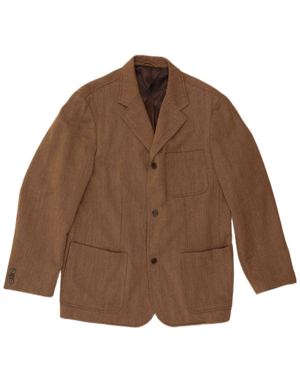 Luciano Barbera Veste Blazer 3 Boutons pour Homme IT 54 2XL Marron Laine Classique