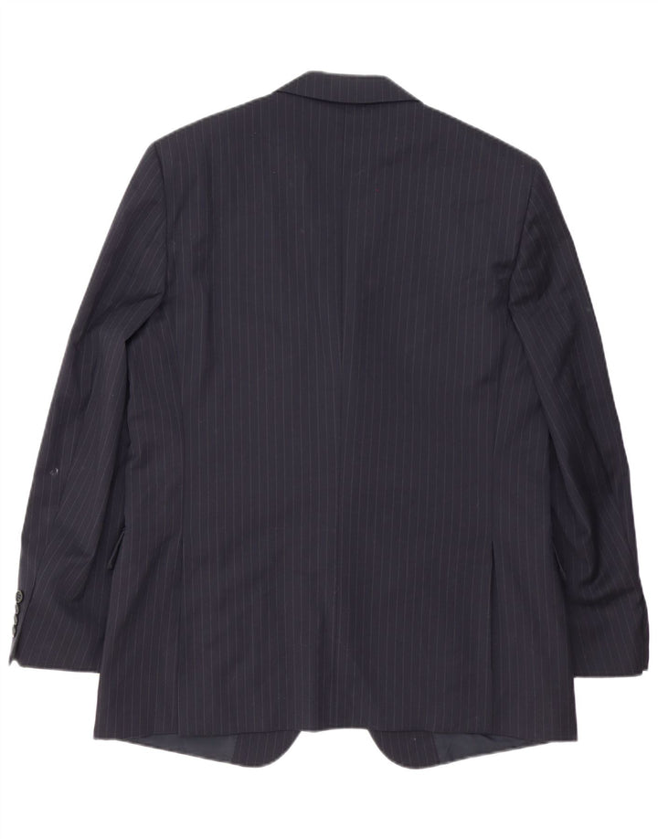 Biagiotti Uomo Veste blazer à 3 boutons pour homme IT 52 XL Bleu marine à fines rayures