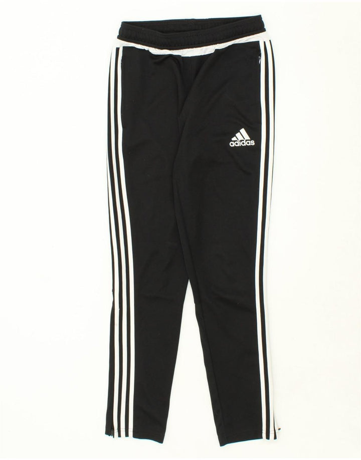 ADIDAS Boys Climalite Tracksuit Trousers 13-14 Years Black Polyester Vintage Adidas and Second-Hand Adidas from Messina Hembry 