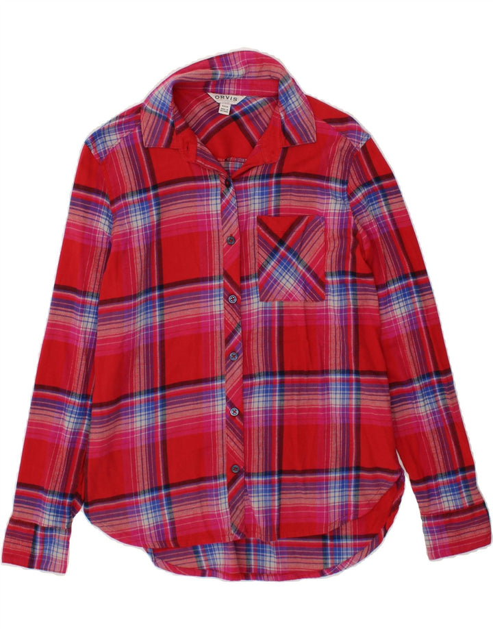 ORVIS Womens Flannel Shirt UK 10 Small Pink Check Cotton Vintage Orvis and Second-Hand Orvis from Messina Hembry 