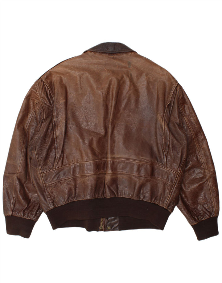 La Matta Veste en cuir bomber pour homme IT 50 Grand cuir marron