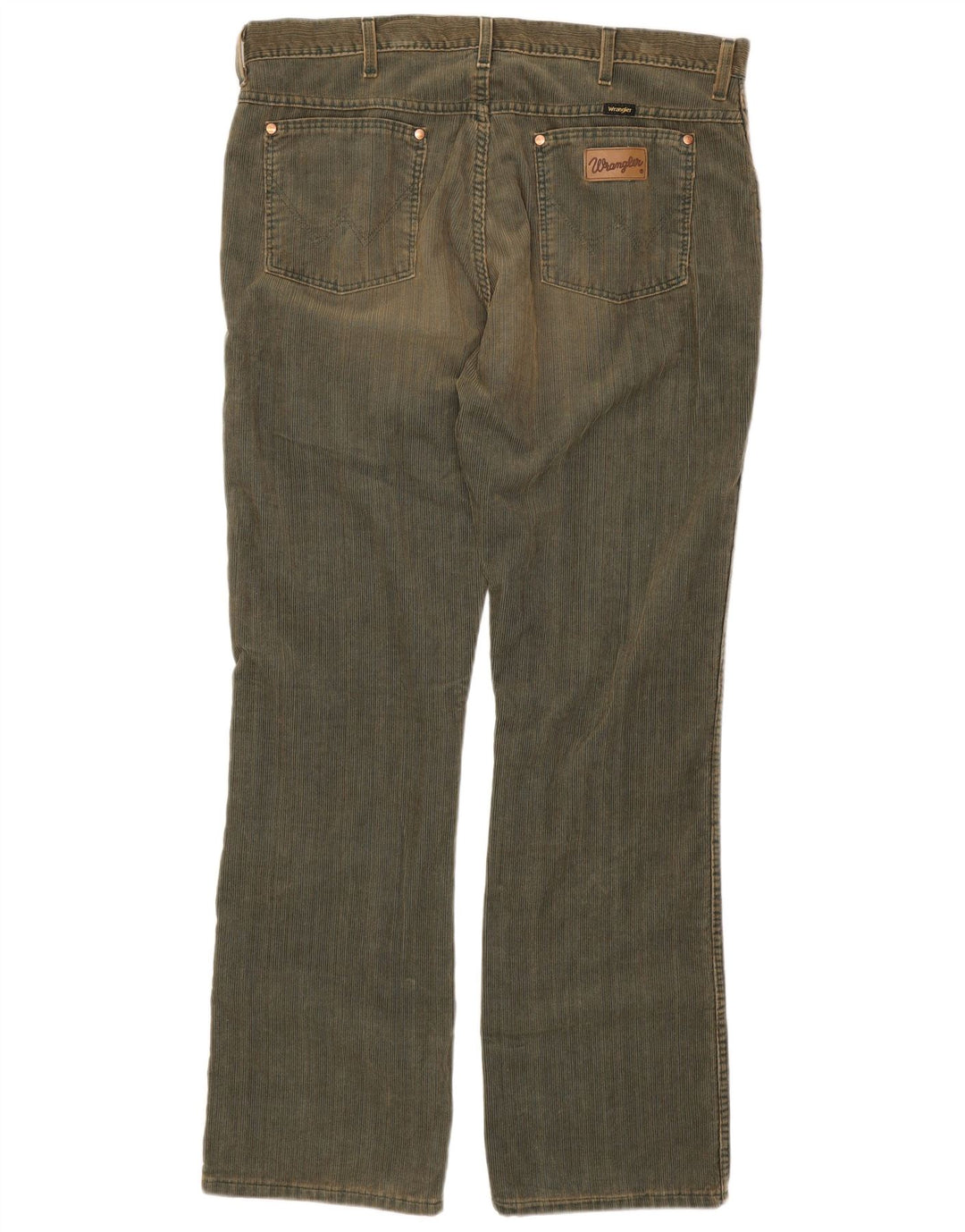 WRANGLER Pantalon Bootcut Velours Côtelé Homme W38 L34 Coton Kaki