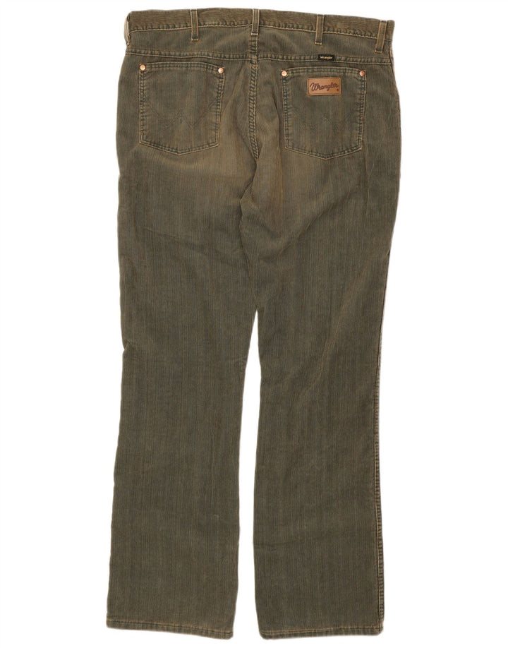 WRANGLER Pantalon Bootcut Velours Côtelé Homme W38 L34 Coton Kaki