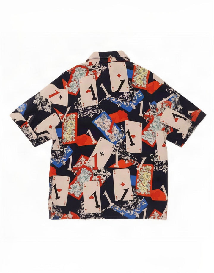 vintage Womens Abstract Pattern Shirt Blouse UK 16 Grand Multicolore