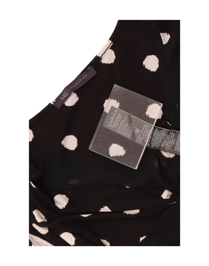 Marks & Spencer Chemisier pour femme UK 46 Large Viscose à pois noirs