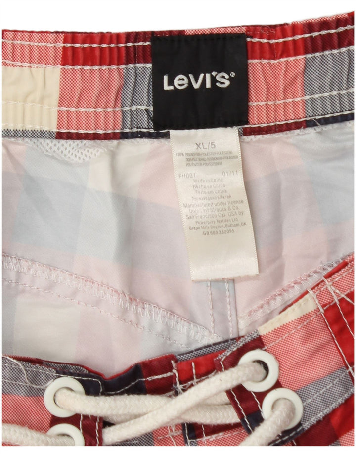 Levi's Short de Bain Homme XL Rouge Carreaux Polyester