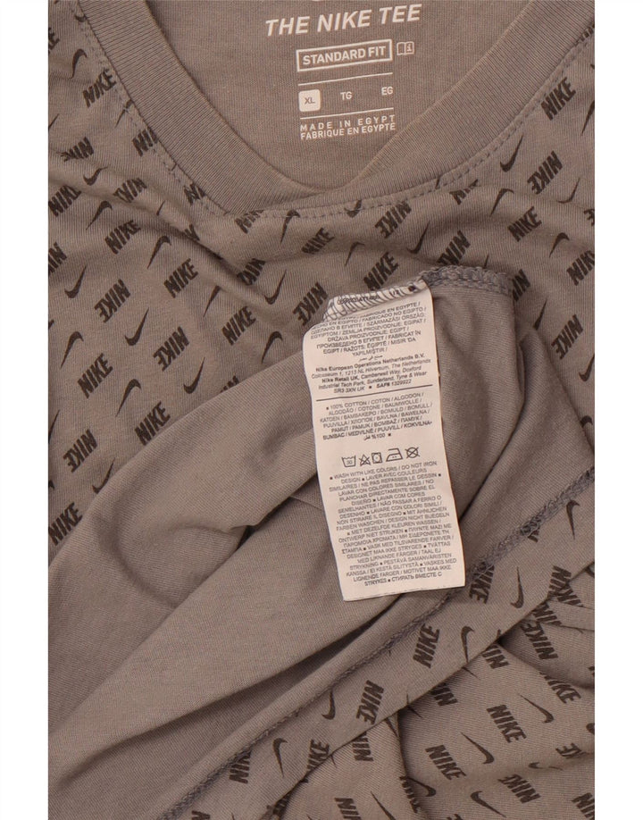 NIKE T-shirt graphique coupe standard pour homme XL Gris Colorblock Coton