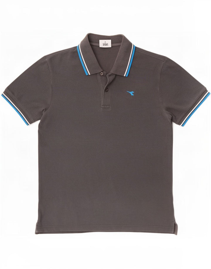 Diadora Polo Homme Petit Gris Coton