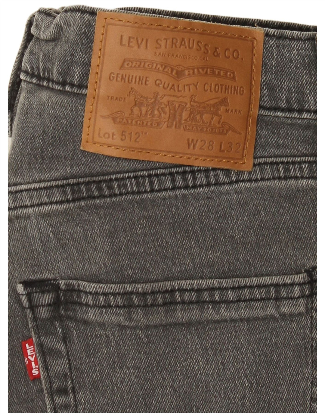 Levi's Jean 512 Slim Tapered Homme Gris Coton W28 L32