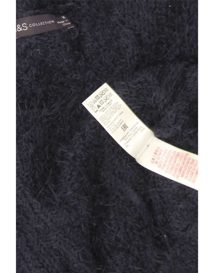Marks & Spencer Pull Cardigan Femme UK 14 Medium Bleu Marine Polyester
