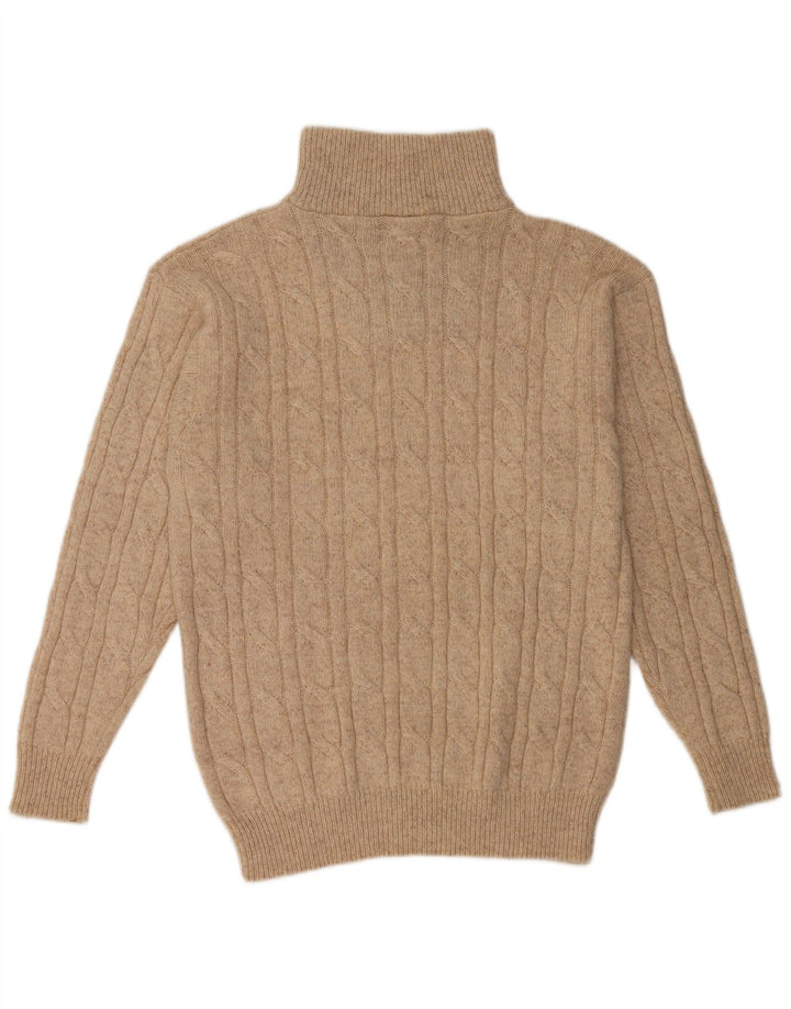 GIANI FEROTI Pull col zippé pour homme en laine beige