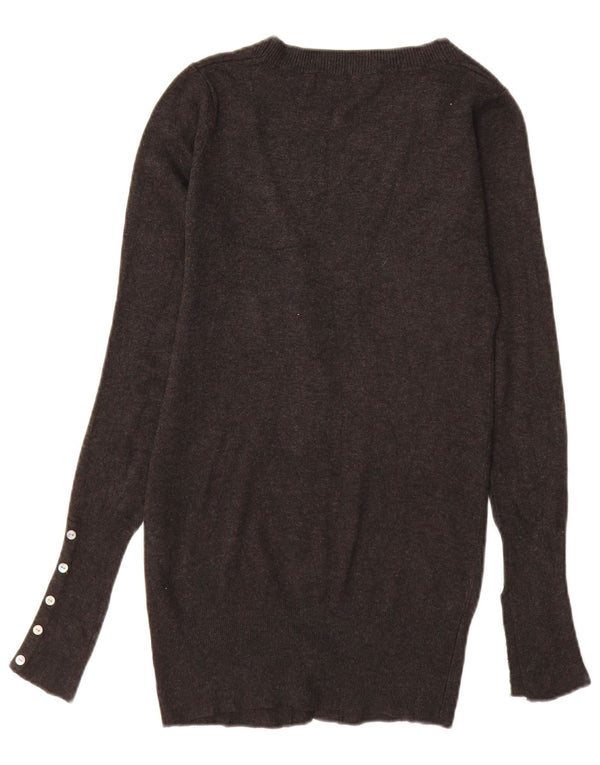 ZARA Womens Longline Cardigan Sweater UK 10 Petite Rayonne Grise