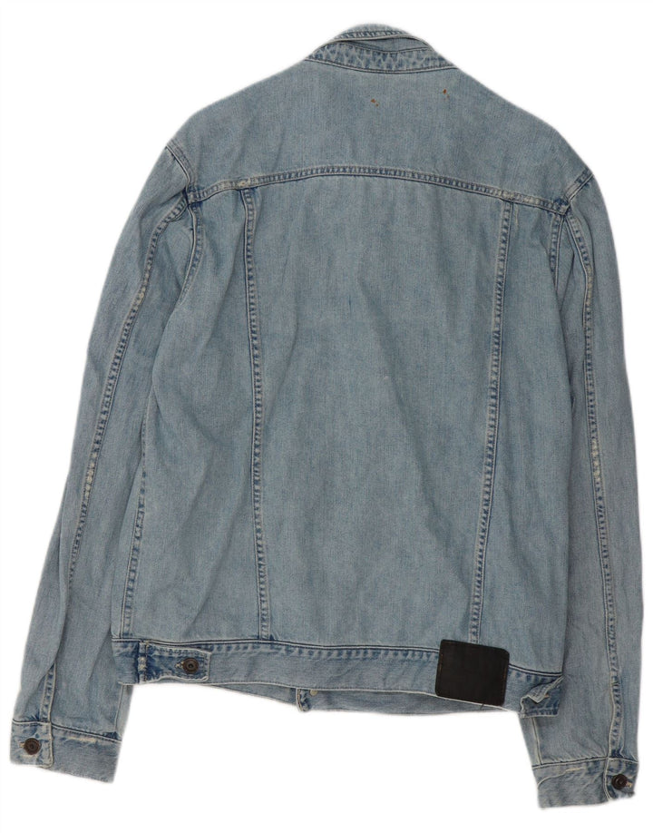 ZARA Veste en jean pour homme UK 42 XL Bleu Coton