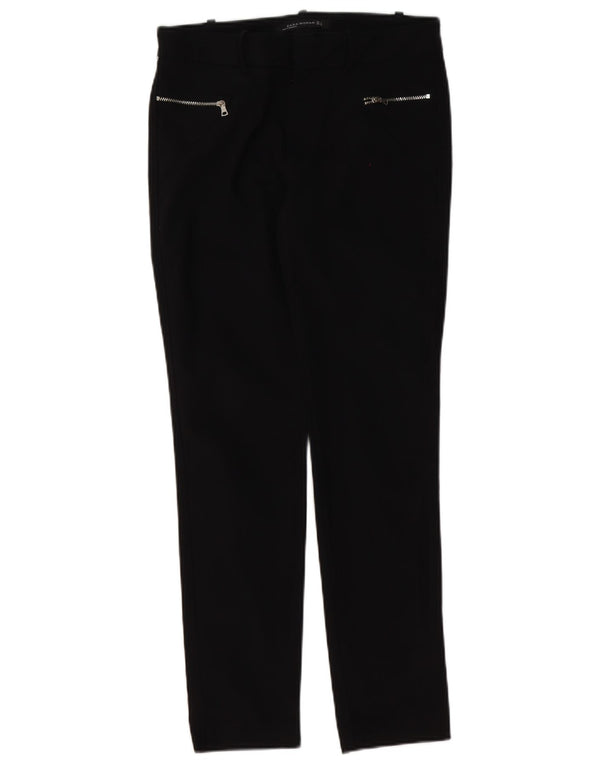 Zara Womens Slim Casual Trousers Small W26 L29 Black