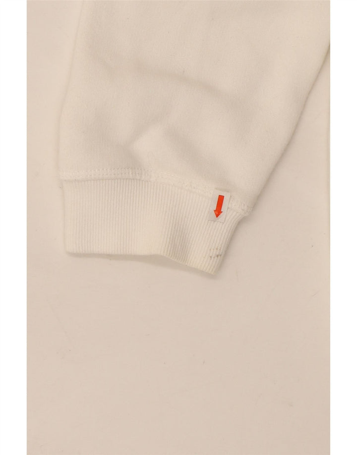 JACK WILLS Pull à capuche graphique surdimensionné pour femme UK 16 Grand coton blanc