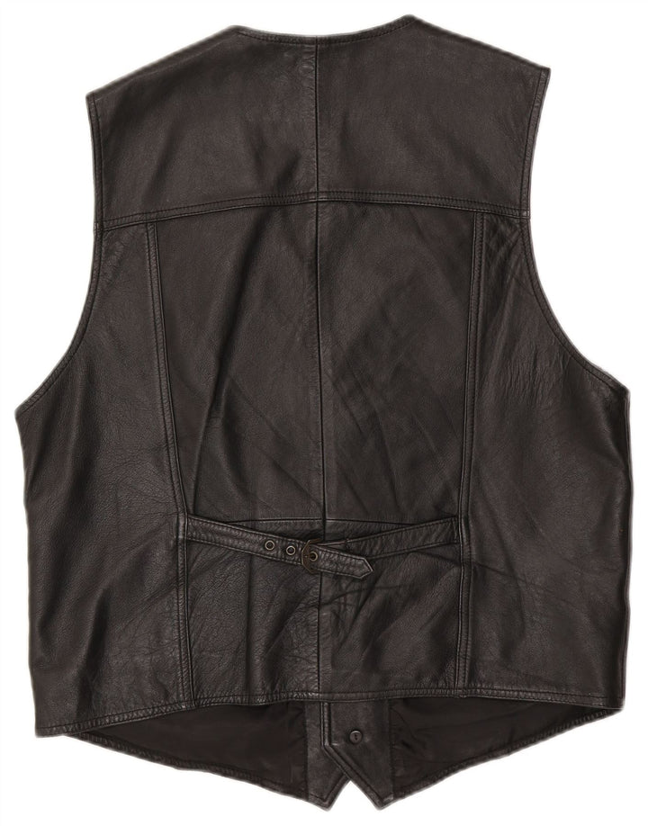 gilet en cuir homme vintage grand cuir noir