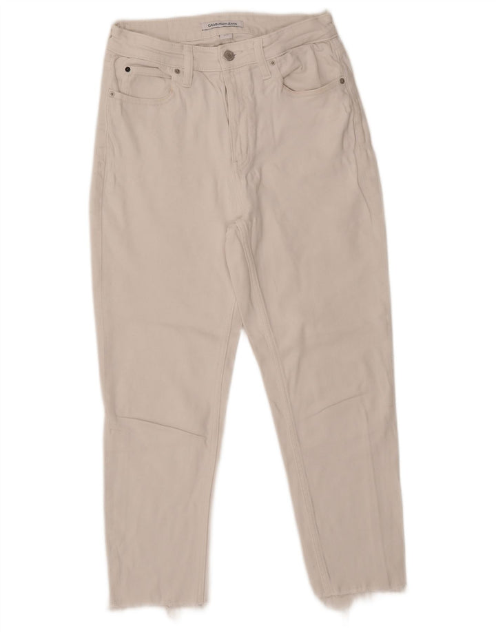 CALVIN KLEIN Jean Court W30 L24 Femme Coton Blanc