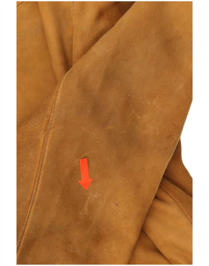 veste en daim homme vintage UK 40 grand cuir marron