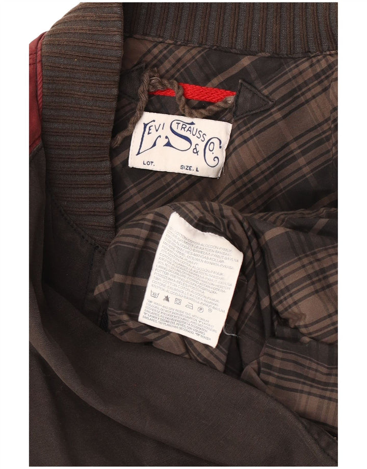 LEVI'S Veste Bomber Homme UK 40 Large Marron Colorblock Coton