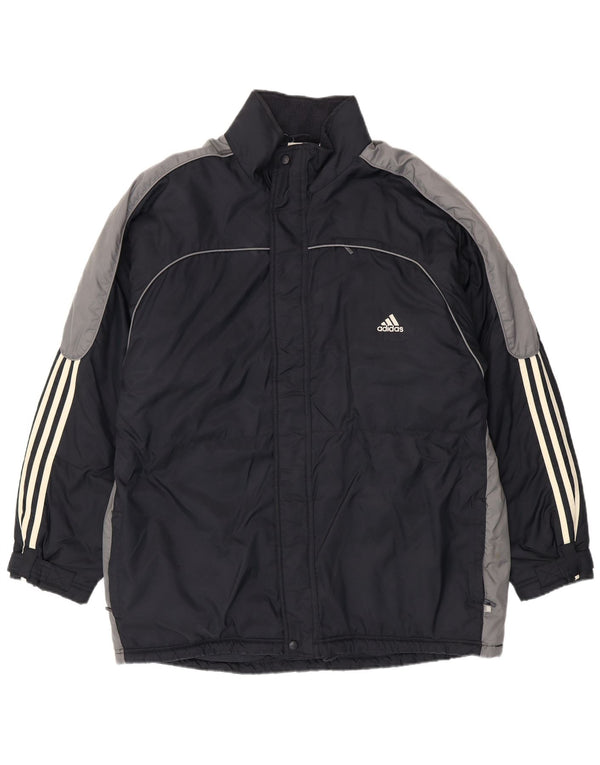 Adidas Manteau coupe-vent pour homme UK 44/46 Large Bleu marine Colourblock Polyamide