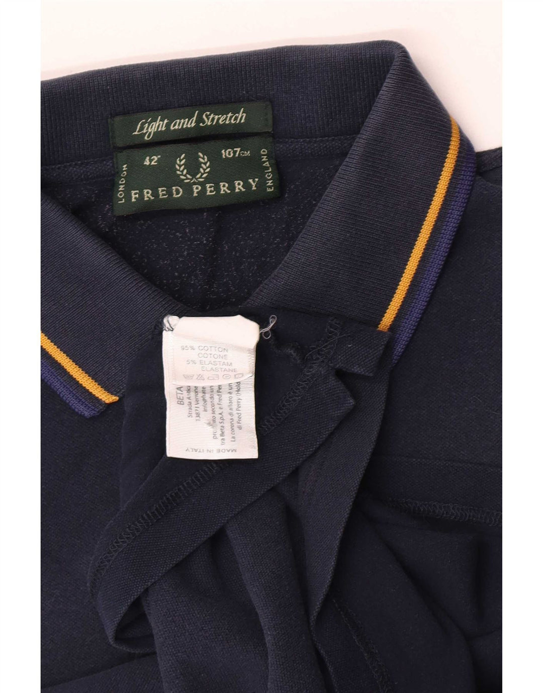 Fred Perry Polo Léger et Stretch Homme Bleu Marine Moyen Coton