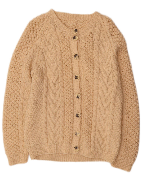 vintage Femme Cardigan Pull UK 16 Grand Beige