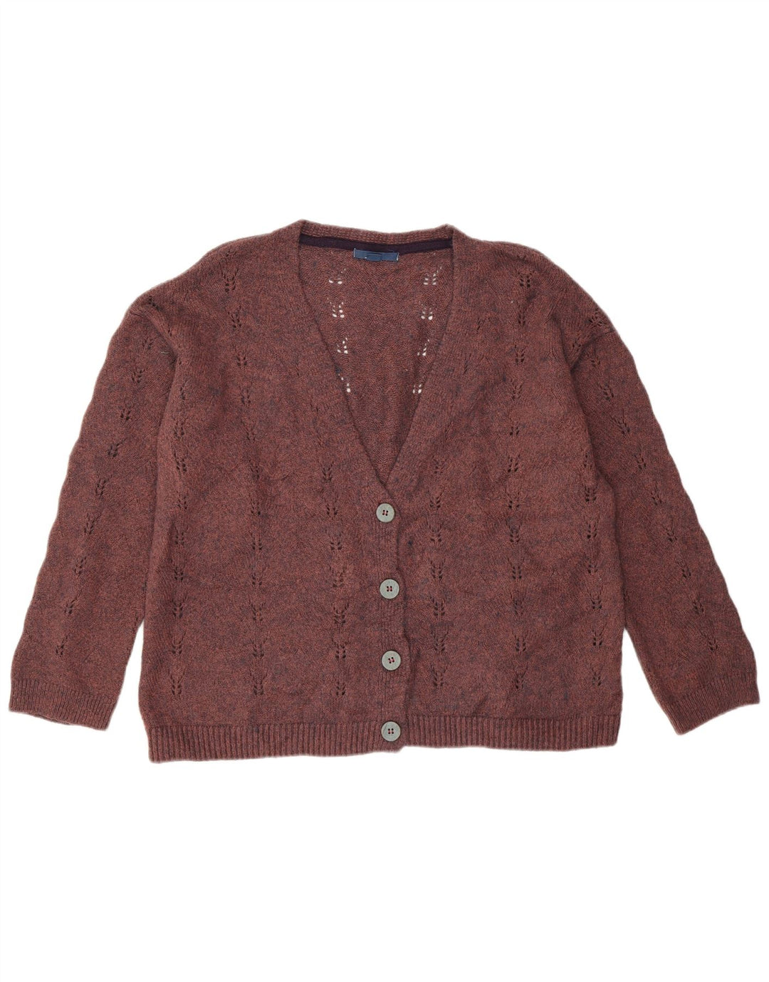 White Stuff Cardigan coupe ample pour femme UK 14 Acrylique marron moyen