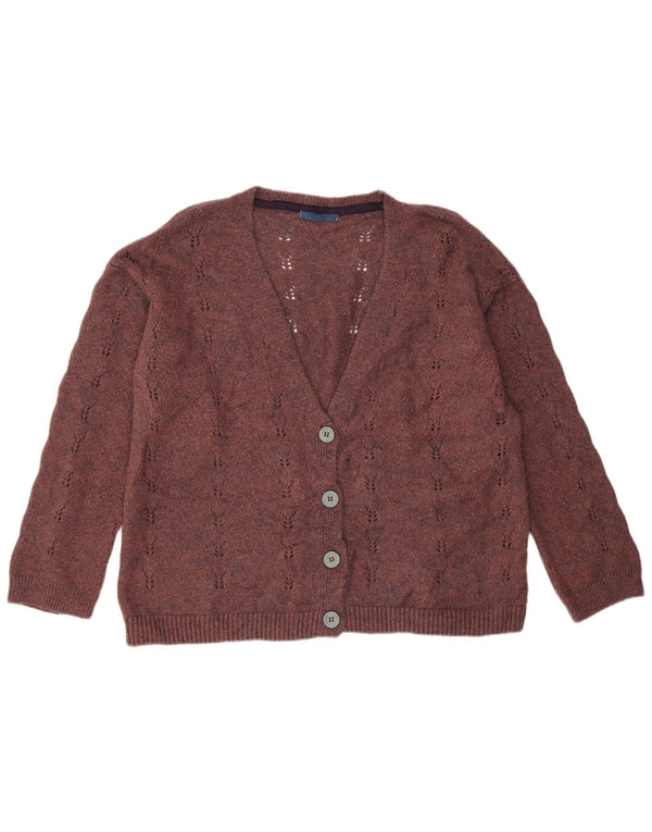 White Stuff Cardigan coupe ample pour femme UK 14 Acrylique marron moyen