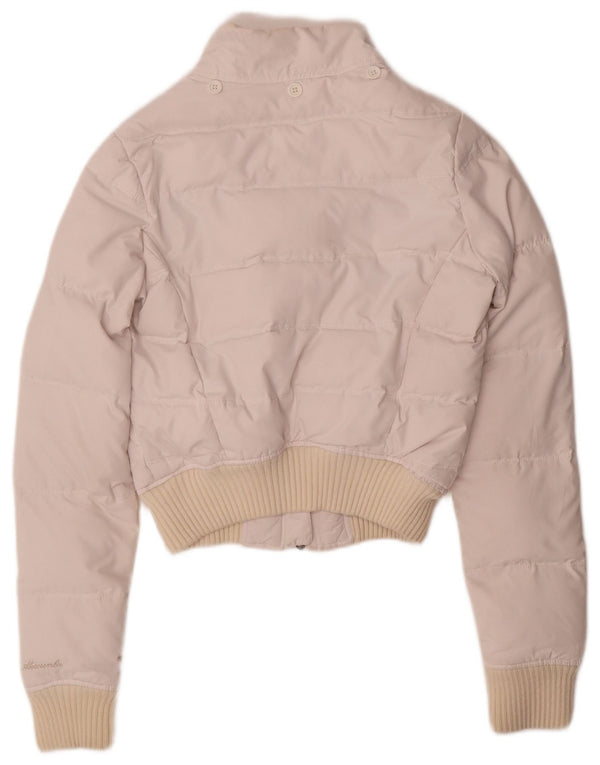 Abercrombie & Fitch Veste rembourrée courte pour femme UK 10 Petit nylon blanc