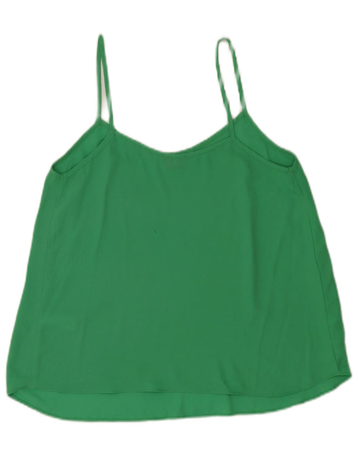 Topshop Femme Cami Top UK 10 Petit Vert Polyester