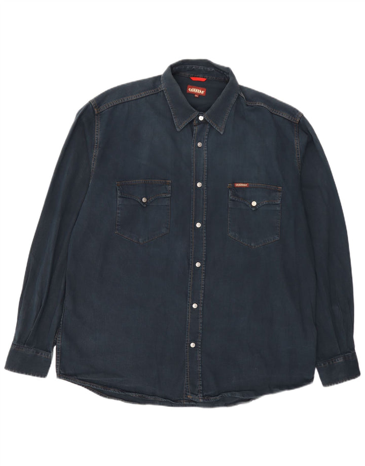 Carrera Chemise en jean pour homme 2XL Bleu marine Coton