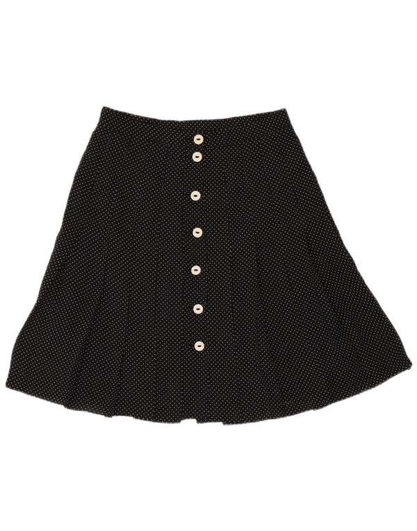 Momenti Jupe trapèze plissée pour femme W28 Noir moyen à pois