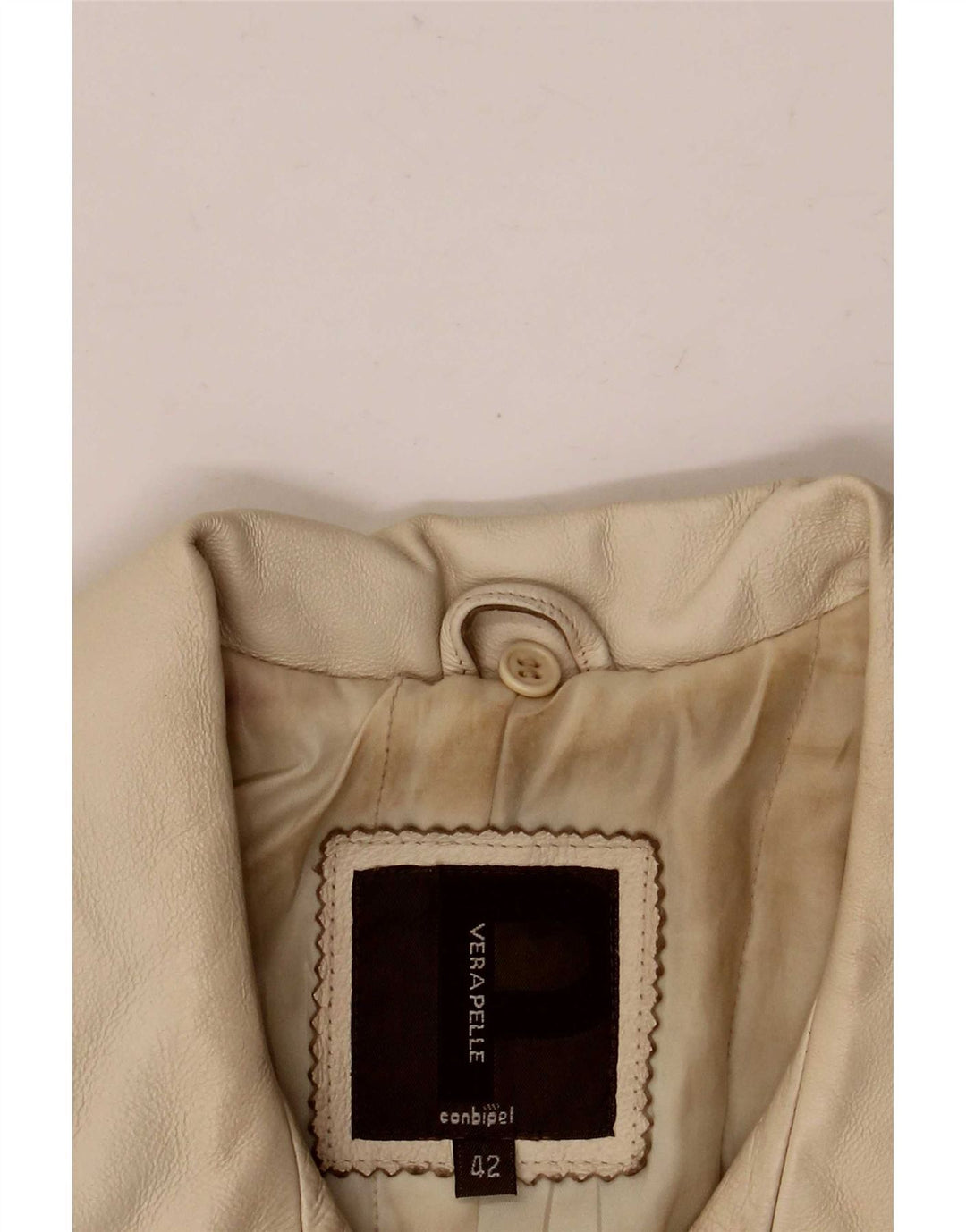 Conbipel Veste En Cuir Femme IT 42 Beige Moyen